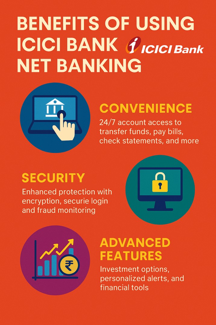 Benefits of Using ICICI Bank Net Banking