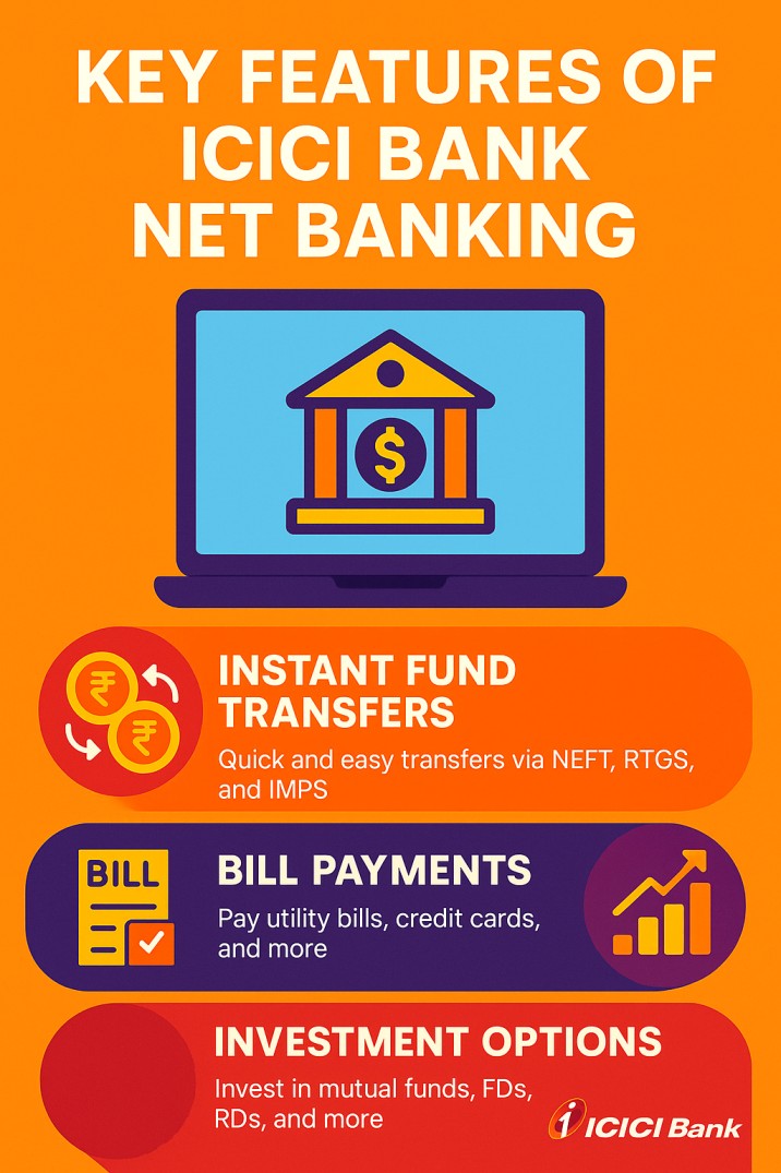 Key Features of ICICI Bank Net Banking